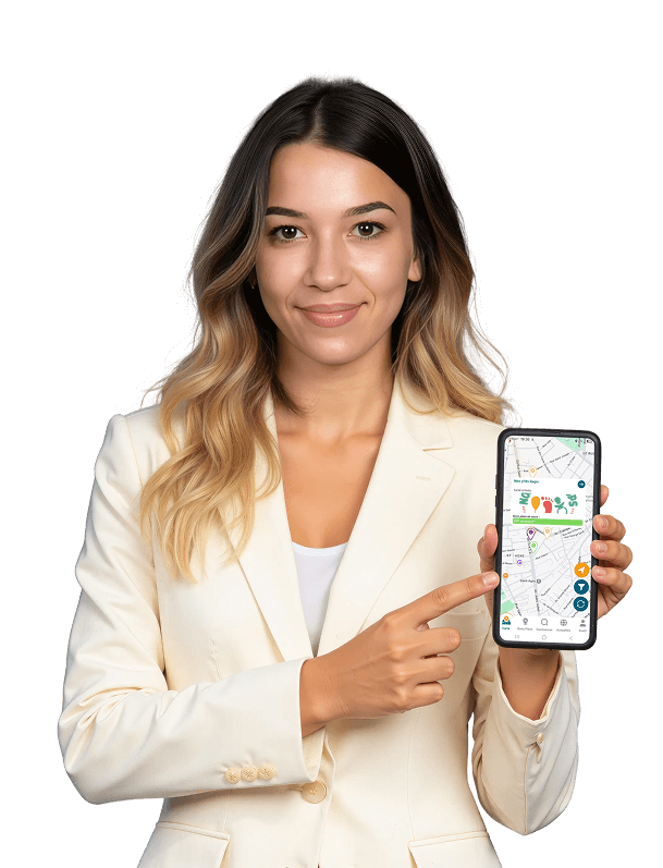 Modèle feminim tenant un mobile